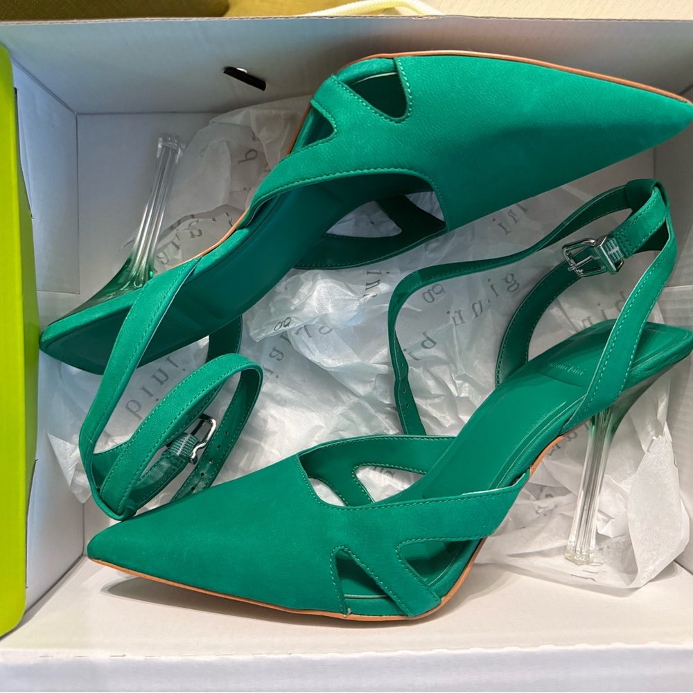 Elegant Gianni Bini Green Women's Slingback Heels Size 9.5